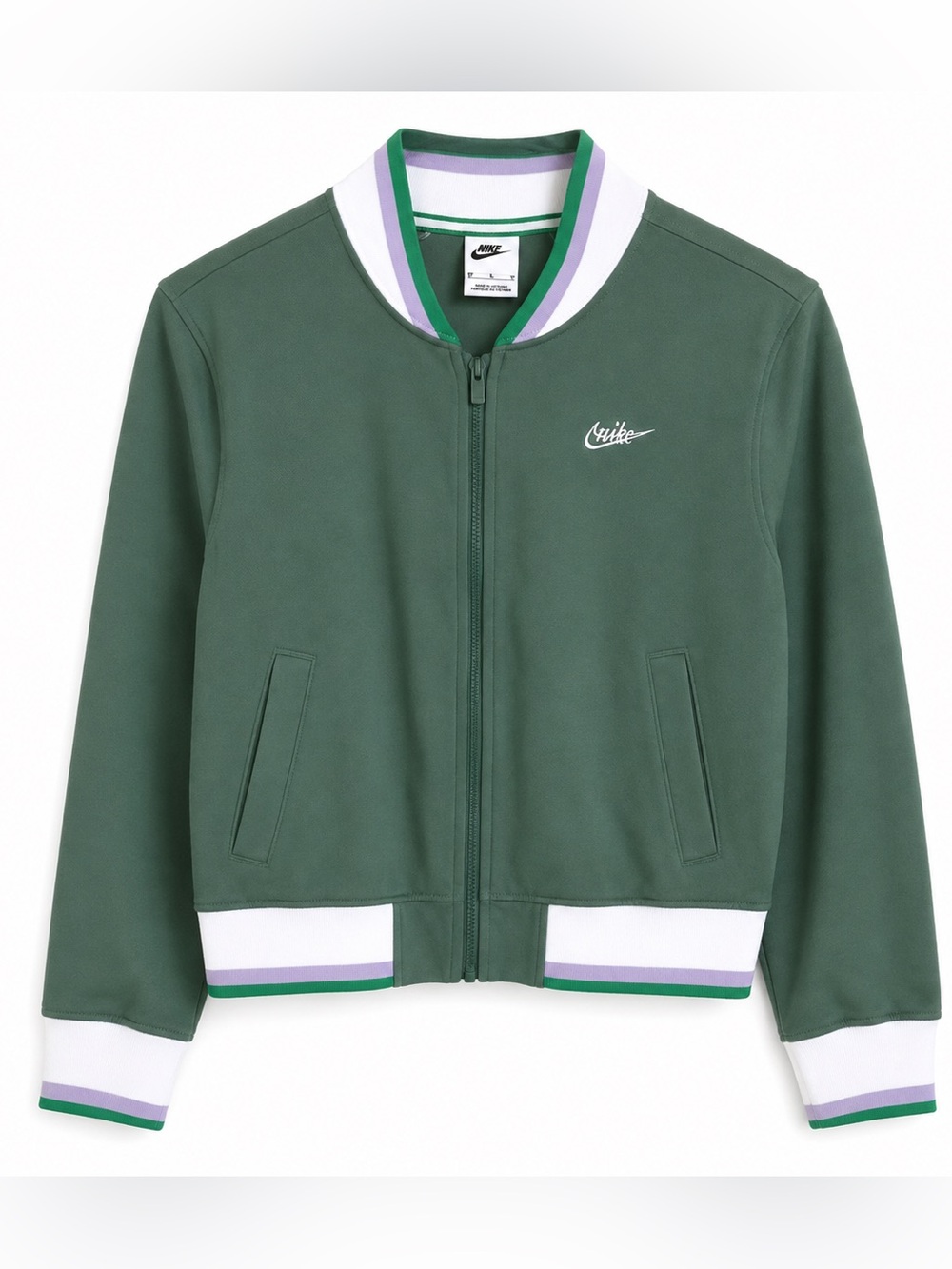 Nike Kids Green and White Hoodie